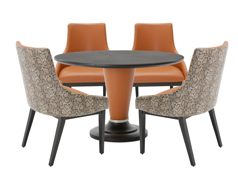 21 Cosmopolitan 54" Round Dining Table in Orange/Umber - Furniture Max (Falls Church,VA) *