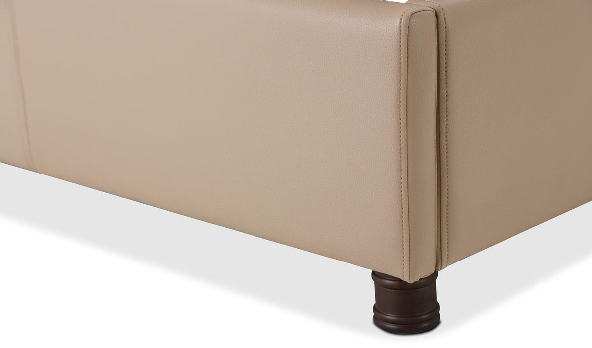 21 Cosmopolitan California King Upholstered Tufted Bed in Taupe/Umber - Furniture Max (Falls Church,VA) *