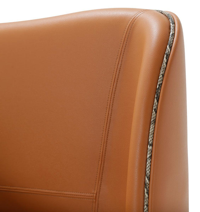 21 Cosmopolitan Eastern King Upholstered Wing Bed in Orange - Furniture Max (Falls Church,VA) *
