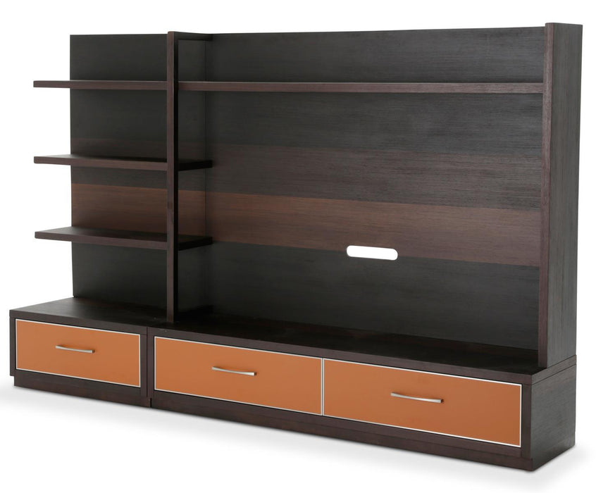 21 Cosmopolitan Left Entertainment Base in Umber/Orange - Furniture Max (Falls Church,VA) *