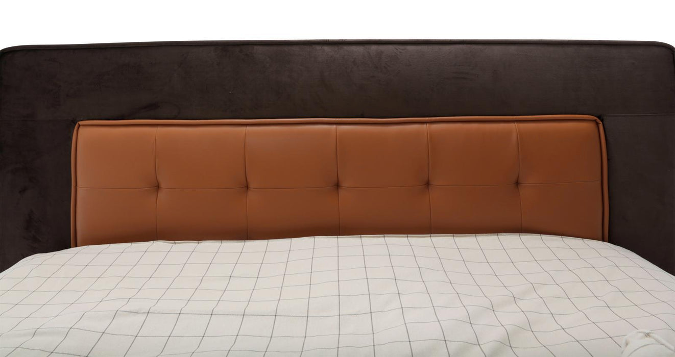 21 Cosmopolitan Queen Upholstered Tufted Bed in Orange/Umber - Furniture Max (Falls Church,VA) *