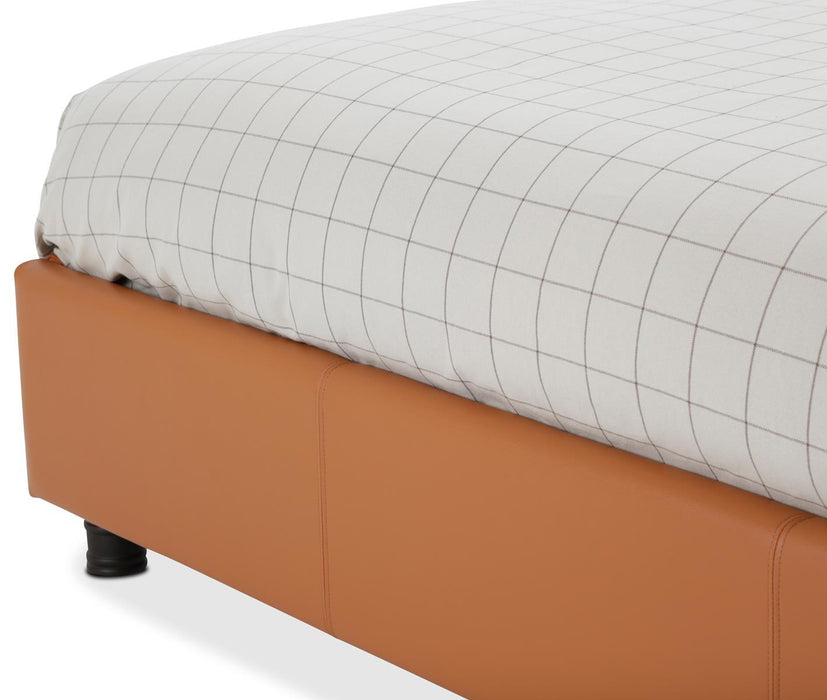 21 Cosmopolitan Queen Upholstered Tufted Bed in Orange/Umber