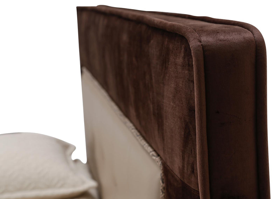 21 Cosmopolitan Queen Upholstered Tufted Bed in Taupe/Umber - Furniture Max (Falls Church,VA) *