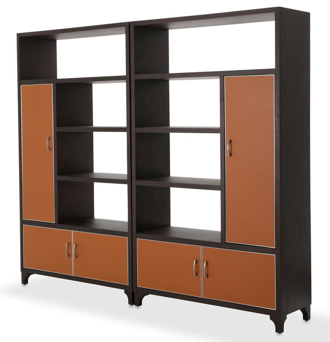 21 Cosmopolitan Right Bookcase in Umber/Orange