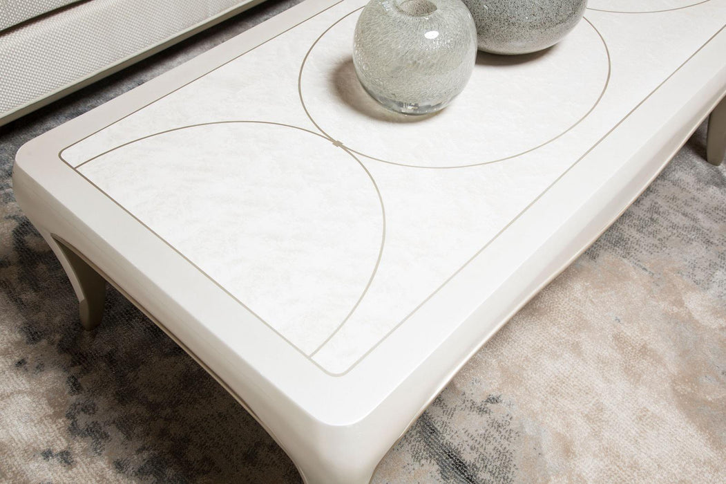 Furniture London Place Cocktail Table in Creamy Pearl - Furniture Max (Falls Church,VA) *