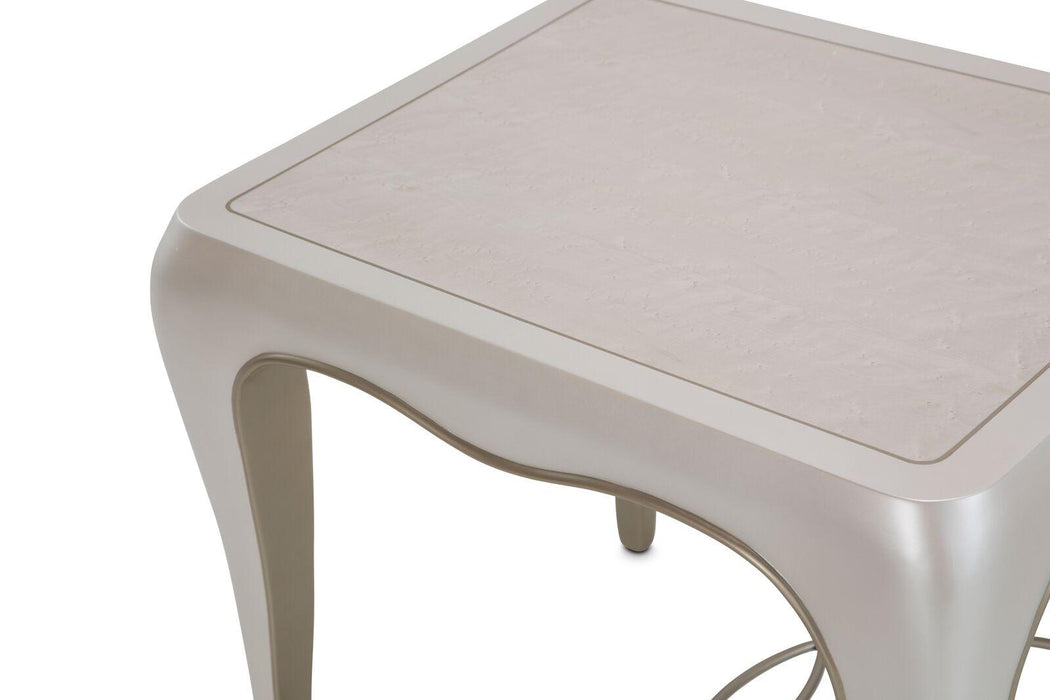 Furniture London Place End Table in Creamy Pearl