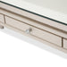 Glimmering Heights 2pc Writing Desk w/Glass Top in Ivory - Furniture Max (Falls Church,VA) *