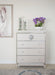 Glimmering Heights Upholstered 5 Drawer Chest in Ivory - Furniture Max (Falls Church,VA) *