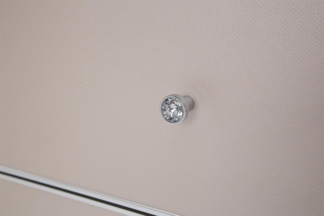 Glimmering Heights Upholstered 5 Drawer Chest in Ivory - Furniture Max (Falls Church,VA) *