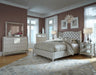 Hollywood Loft Upholstered 5 Drawer Chest in Frost - Furniture Max (Falls Church,VA) *