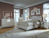 Hollywood Loft Upholstered Nightstand in Frost - Furniture Max (Falls Church,VA) *
