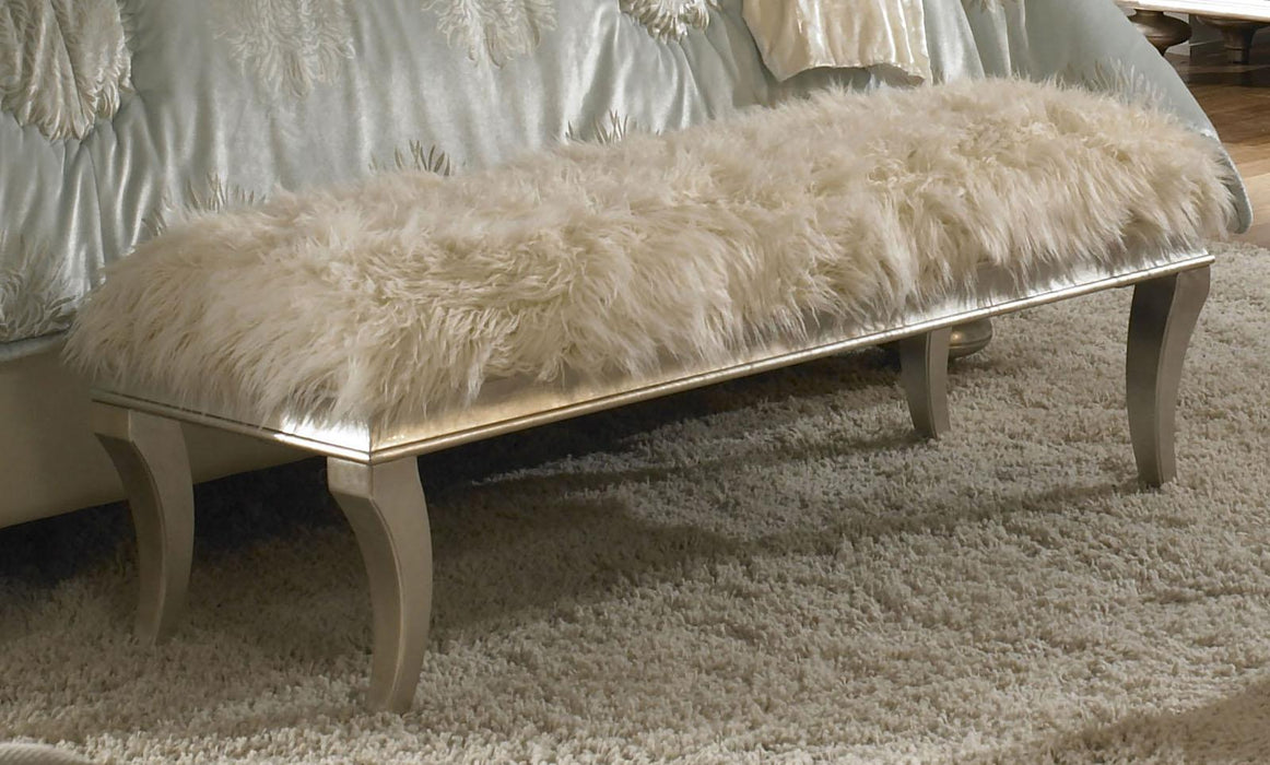 Hollywood Swank Bed Bench in Platinum