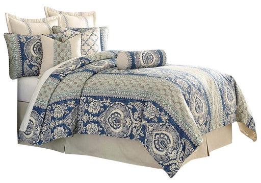 La Rochelle 9-pc Queen Comforter Set in Cadet - Furniture Max (Falls Church,VA) *