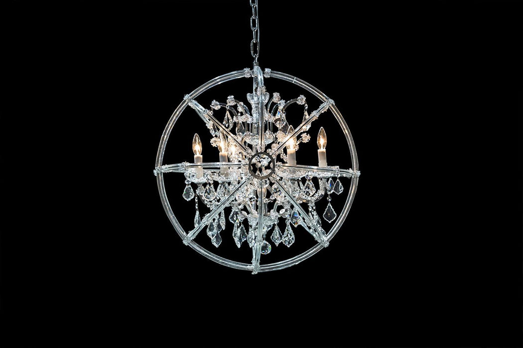 Lighting Pena 6 Light Chandelier in Clear and Chrome - Furniture Max (Falls Church,VA) *