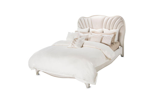 London Place Queen Upholstered Panel Bed in Creamy Pearl - Furniture Max (Falls Church,VA) *