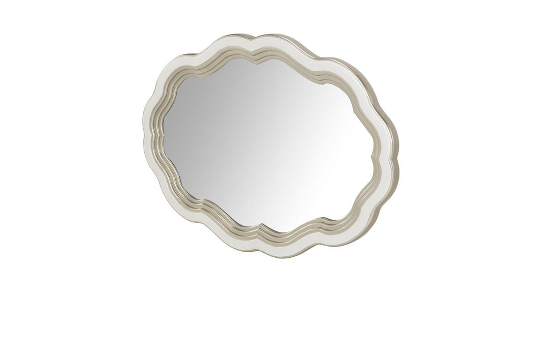 London Place Wall Mirror in Creamy Pearl