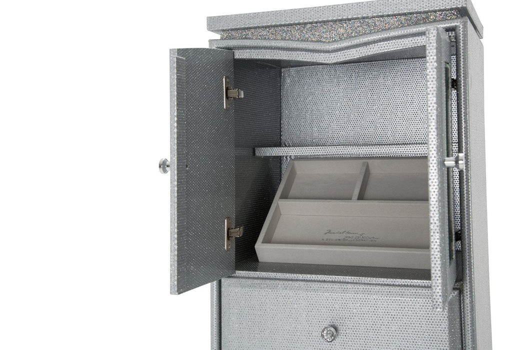 Melrose Plaza Upholstered Swivel Lingerie Chest in Dove - Furniture Max (Falls Church,VA) *