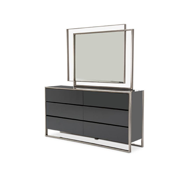 Metro Lights Metal Wall Mirror in Midnight - Furniture Max (Falls Church,VA) *