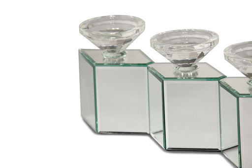 Montreal Mirorred Cube Linear Candle Holder - Furniture Max (Falls Church,VA) *