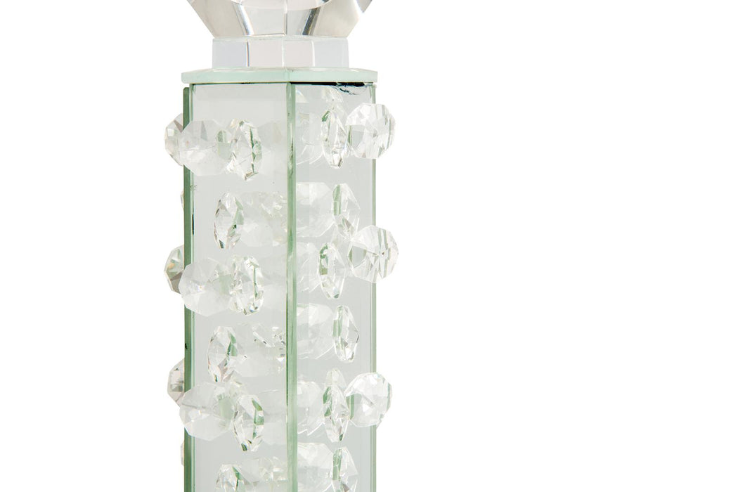 Montreal Slender Mirrored Crystal Candle Holder, Small(6/pack) - Furniture Max (Falls Church,VA) *