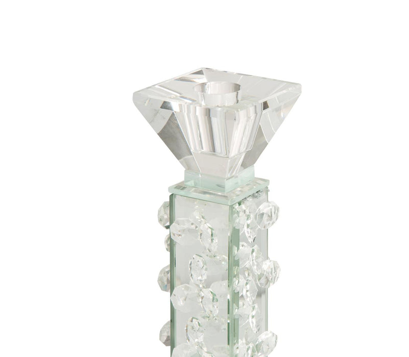 Montreal Slender Mirrored Crystal Candle Holder, Small(6/pack) - Furniture Max (Falls Church,VA) *