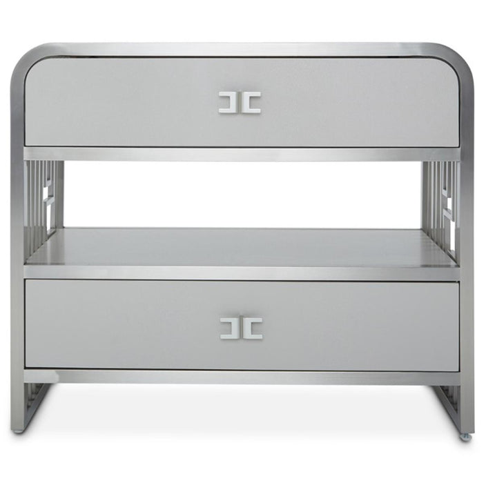 Roxbury Park 2 Drawer Nightstand in Stainless Steel