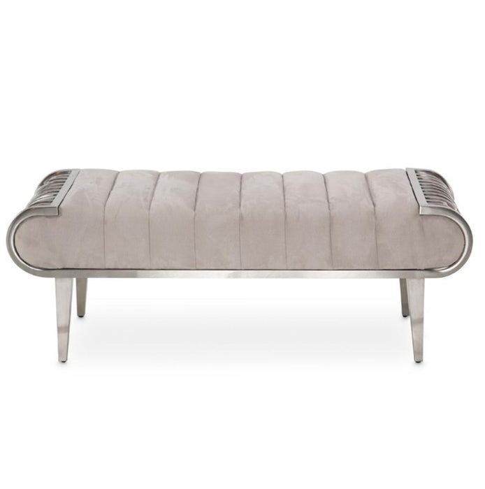 Roxbury Park Channel Tufted Bed Bench in Stainless Steel - Furniture Max (Falls Church,VA) *