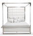 State St California King Metal Canopy Bed in Glossy White - Furniture Max (Falls Church,VA) *