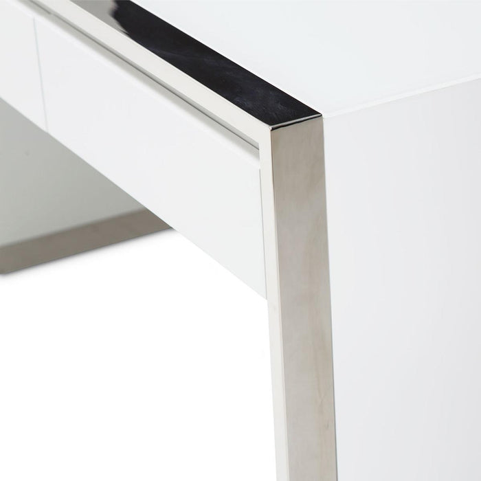 State St Writing Desk in Glossy White