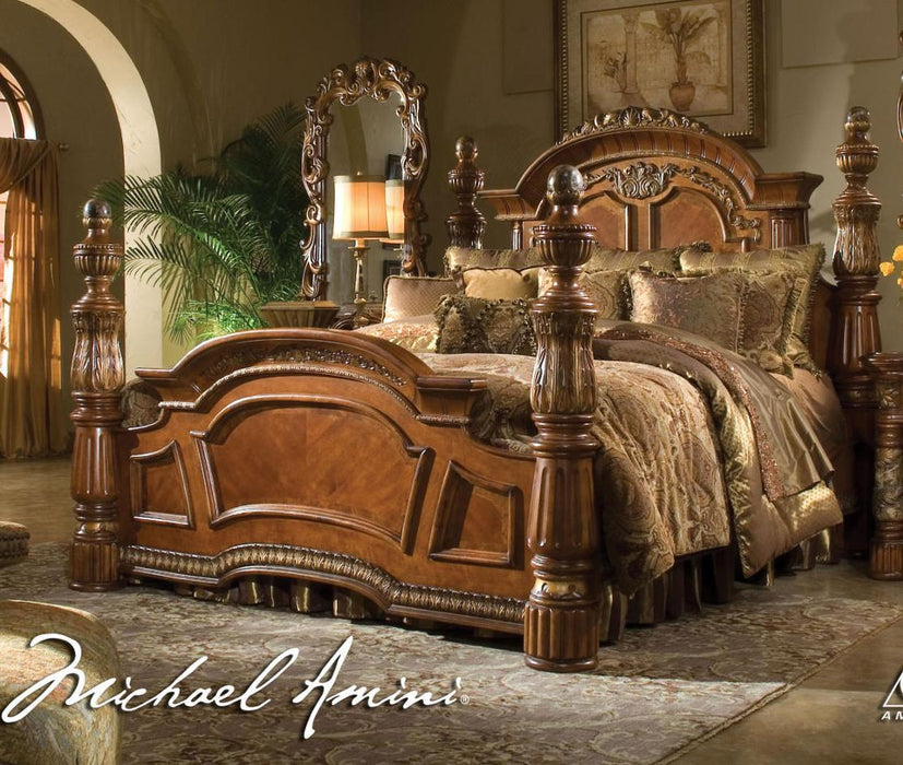 Villa Valencia California King Poster Bed in Chestnut - Furniture Max (Falls Church,VA) *