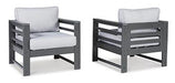 Amora Outdoor Lounge Chair with Cushion (Set of 2) - Furniture Max (Falls Church,VA) *