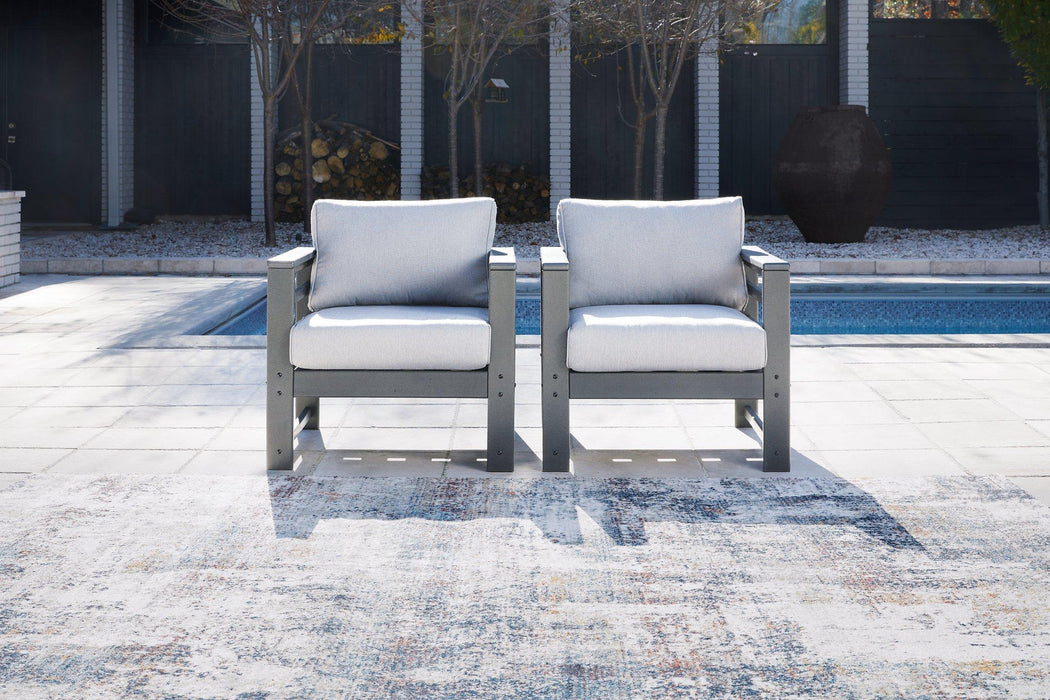 Amora Outdoor Lounge Chair with Cushion (Set of 2) - Furniture Max (Falls Church,VA) *