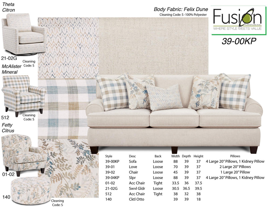 39-00KP FELIX DUNE SOFA - Furniture Max (Falls Church,VA) *