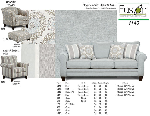 1140 GRANDE MIST (REVOLUTION) SOFA - Furniture Max (Falls Church,VA) *