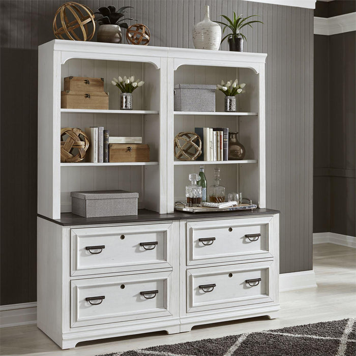 Liberty Allyson Park Bunching Lateral File Cabinet in Wirebrushed White