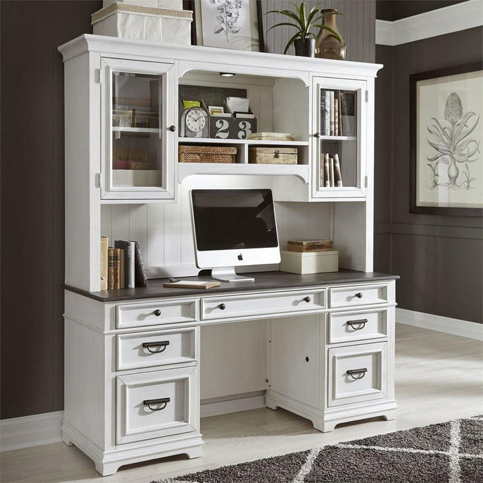 Liberty Allyson Park Jr. Executive Credenza in Wirebrushed White