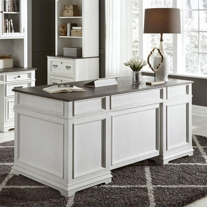 Liberty Allyson Park Jr. Executive Desk in Wirebrushed White - Furniture Max (Falls Church,VA) *