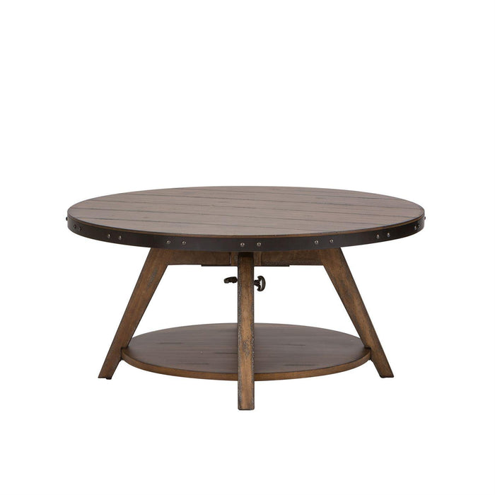 Liberty Aspen Skies Motion Cocktail Table in Weathered Brown