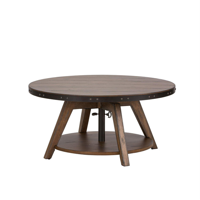 Liberty Aspen Skies Motion Cocktail Table in Weathered Brown