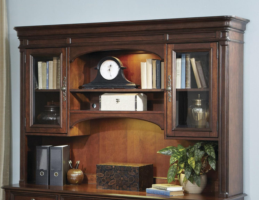 Liberty Brayton Manor Jr Executive Credenza Hutch in Cognac