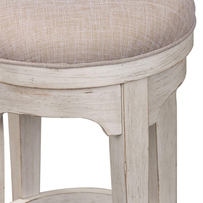 Liberty Farmhouse Reimagined Console Swivel Stool in Antique White - Furniture Max (Falls Church,VA) *