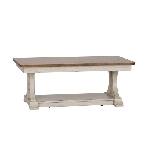 Liberty Farmhouse Reimagined Rectangular Cocktail Table in Antique White - Furniture Max (Falls Church,VA) *
