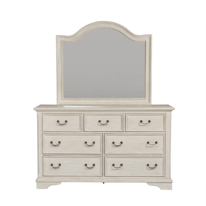 Liberty Furniture Bayside Arched Mirror in Antique White