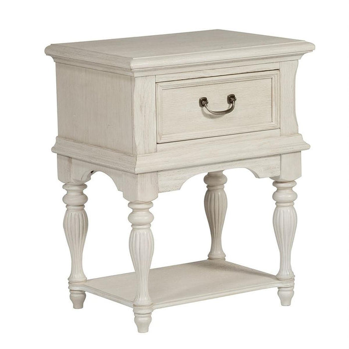 Liberty Funiture Bayside Leg Nightstand in Antique White