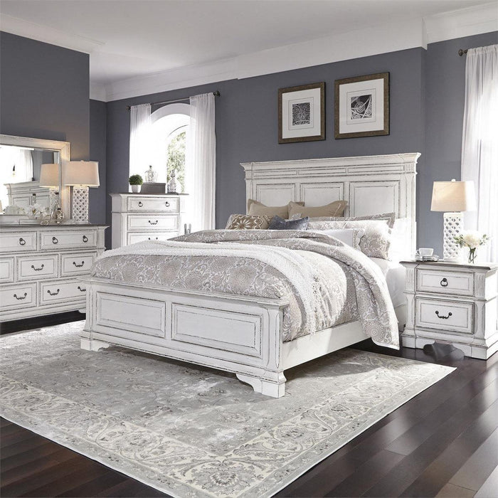 Liberty Furniture Abbey Park Queen Panel Bed in Antique White