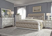 Liberty Furniture Abbey Park Upholstered King Sleigh Bed in Antique White - Furniture Max (Falls Church,VA) *