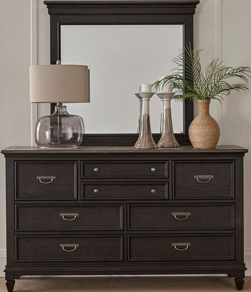 Liberty Furniture Allyson Park Crown Mirror in Wirebrushed Black Forest - Furniture Max (Falls Church,VA) *
