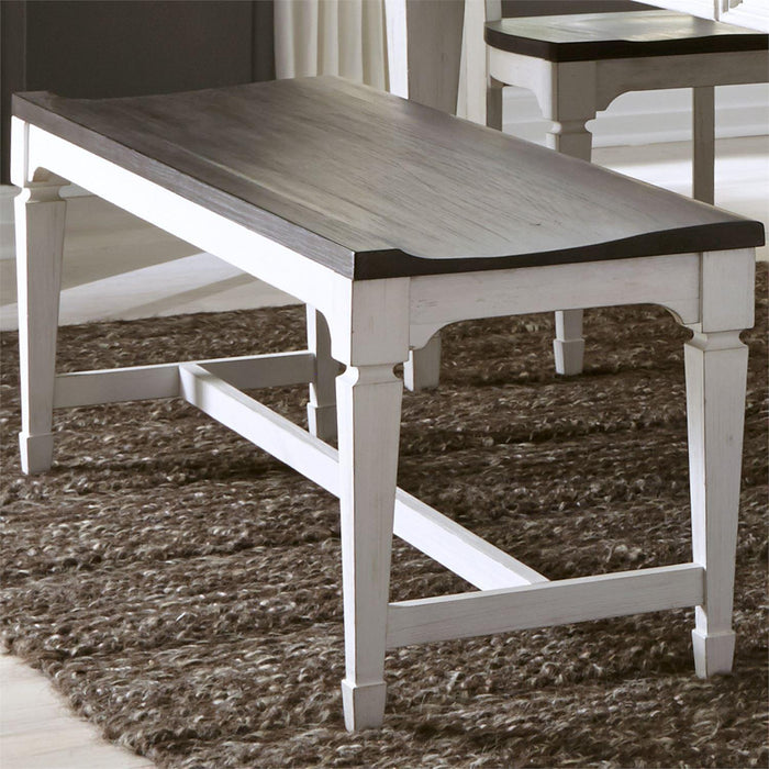 Liberty Furniture Allyson Park Wood Seat Bench in Wirebrushed White - Furniture Max (Falls Church,VA) *