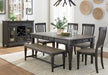 Liberty Furniture Allyson Park Wood Seat Bench in Wirebrushed Black Forest - Furniture Max (Falls Church,VA) *