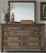 Liberty Furniture Americana Farmhouse 9 Drawer Dresser in Dusty Taupe and Black - Furniture Max (Falls Church,VA) *